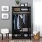 65-Inch Freestanding Tall Cabinet with Clothing Rod and Shelves for Bedroom or Kitchen Storage
